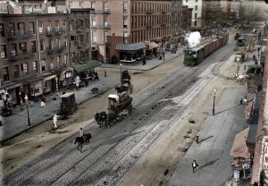 False color image of New York's 11th avenue, 1909 