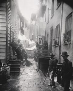 Dangerous alley in NYC's Five Points, home to crime-ridden, mostly Italian population.