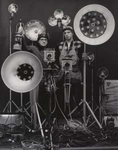 Nighttime photography pioneering via industrial illumination, 1956.
