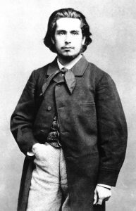 Iconic photograph of Claude Monet, taken by Étienne Carjat, 1865.