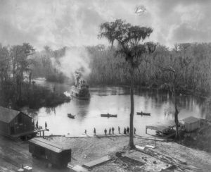 Sternwheeler coming into landing, Silver Spring, Florida. 1886.