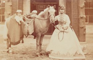 Princess of Wales and her sons, future King George and Albert, 1866.
