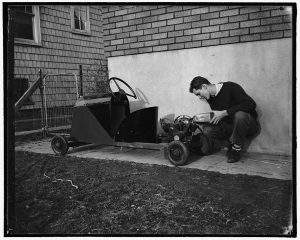 16-year-old Robert Preston built a $30 midget car in 1939.
