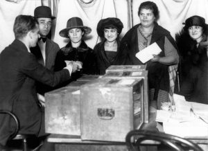 American women casting their vote for the very first time, 1920.